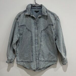 Gray Denim Button-Up Shirt